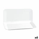 Kochschüssel Quid Basic rechteckig aus Keramik Weiß (35,8 x 21 cm) (6 Stück)