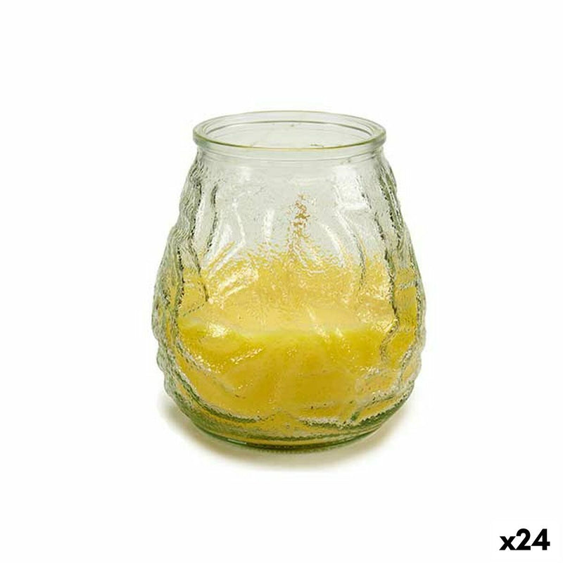 Duftkerze Durchsichtig Gelb Glas Parafin Zitronella (9 x 9,5 x 9 cm) (24 Stück)