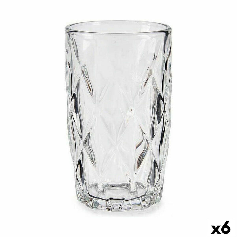 Becher Diamant Durchsichtig Glas (340 ml) (6 Stück)