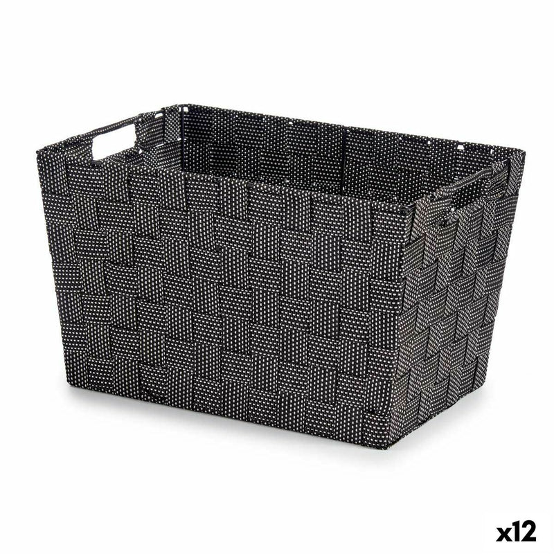 Korb Schwarz Stoff 10 L (25 x 20 x 35 cm) (12 Stück)