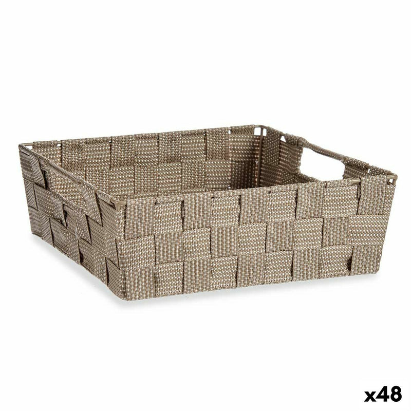 Korb Geflochten Beige Stoff 3 L (23 x 8 x 27 cm) (48 Stück)