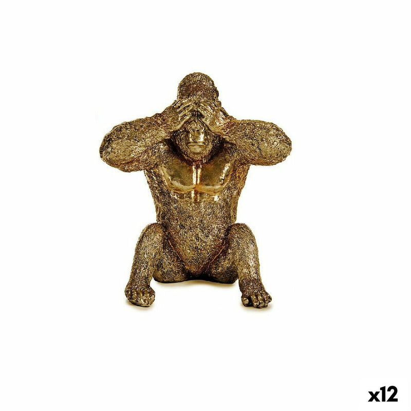 Deko-Figur Gorilla Golden Harz (9 x 18 x 17 cm)