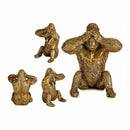 Deko-Figur Gorilla Golden Harz (9 x 18 x 17 cm)