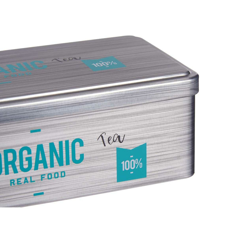 Teebox Organic Tea Grau Weißblech (11 x 7,1 x 18 cm) (24 Stück)