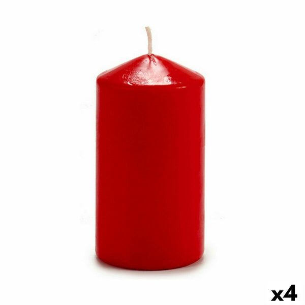 Kerze Rot Wachs (7 x 13 x 7 cm) (4 Stück)