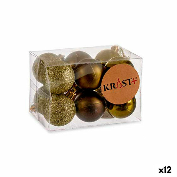 Weihnachtskugeln Set grün Kunststoff (4 x 5 x 4 cm) (12 Stück)