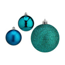 Weihnachtskugeln Set Blau Kunststoff (Ø 7 cm) (12 Stück)