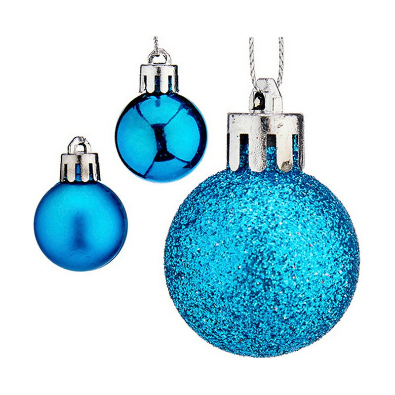 Weihnachtskugeln Set Ø 3 cm Blau Kunststoff (12 Stück)