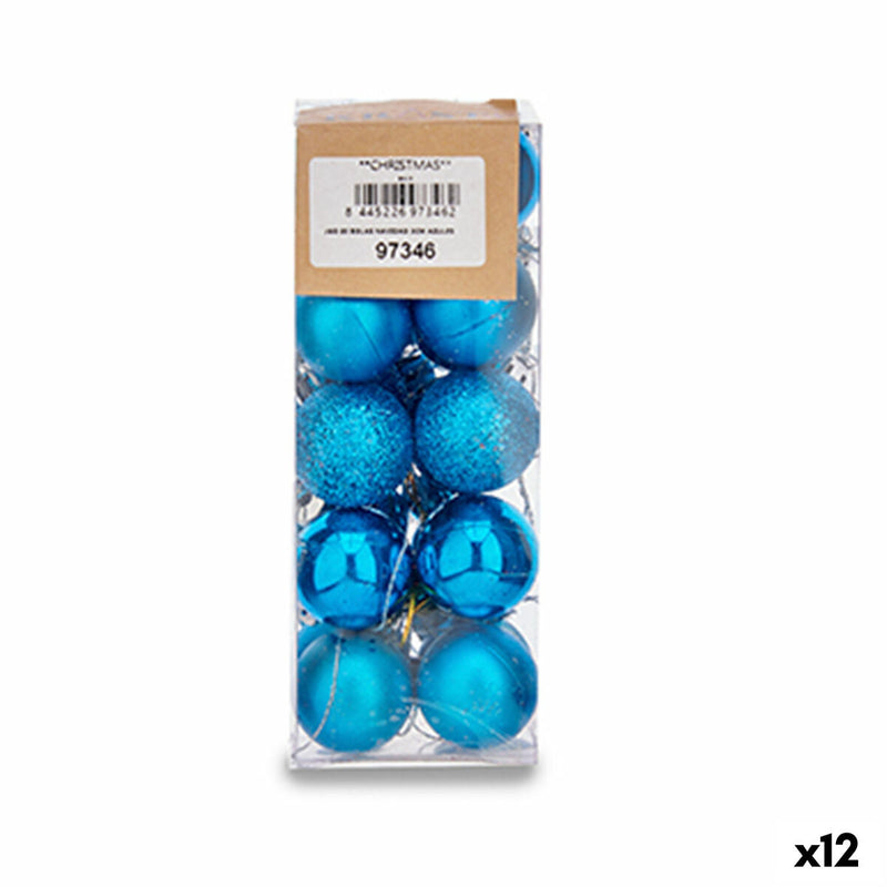 Weihnachtskugeln Set Ø 3 cm Blau Kunststoff (12 Stück)