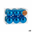 Weihnachtskugeln Set Blau Kunststoff (Ø 7 cm) (12 Stück)