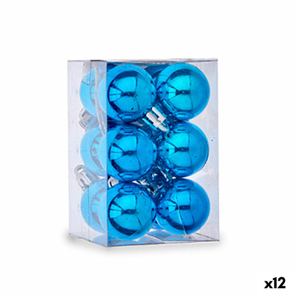 Weihnachtskugeln Set Ø 3 cm Blau Kunststoff (12 Stück)