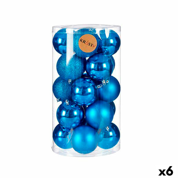Weihnachtskugeln Set Blau Kunststoff (6 Stück) (8 x 9 x 8 cm)