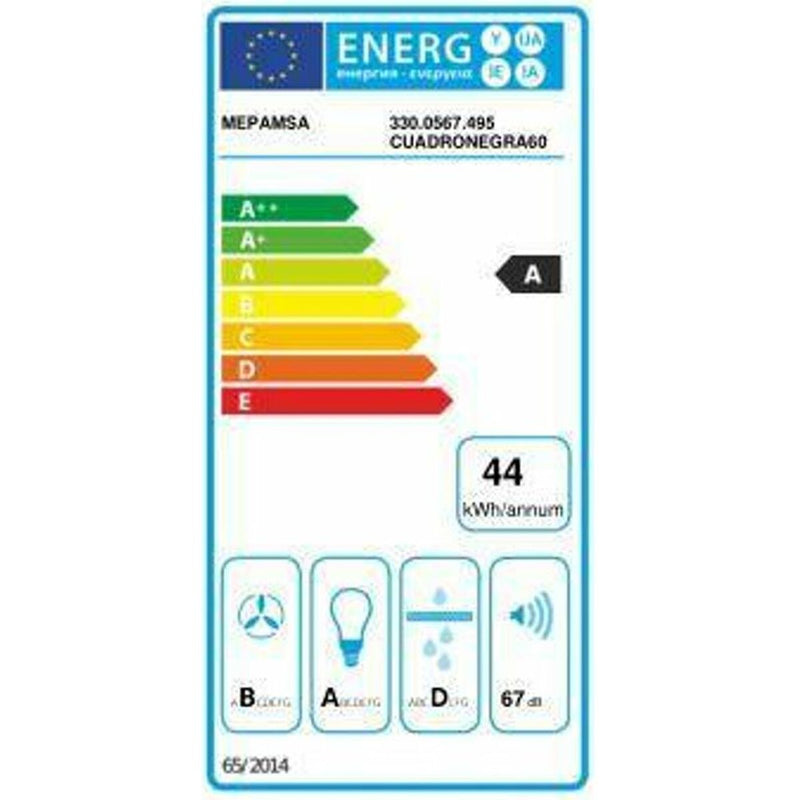 Konventioneller Rauchfang Mepamsa CUADRO Schwarz 60 cm 600 m3/h